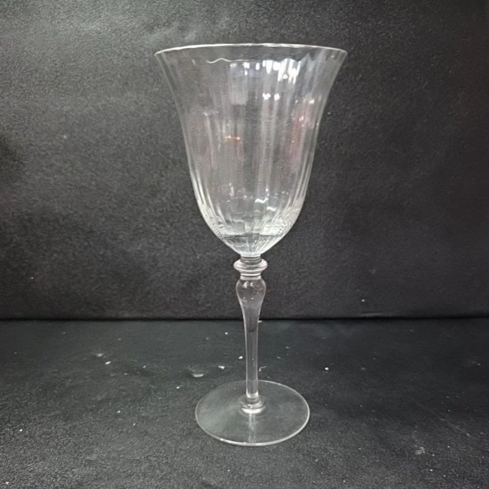 Miller Rogaska Fluted Goblet, Clear Ribbed Optic Wine Glass,‎ Crystal Stemware